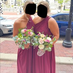 Maroon (Cabernet) bridesmaid dress with pockets